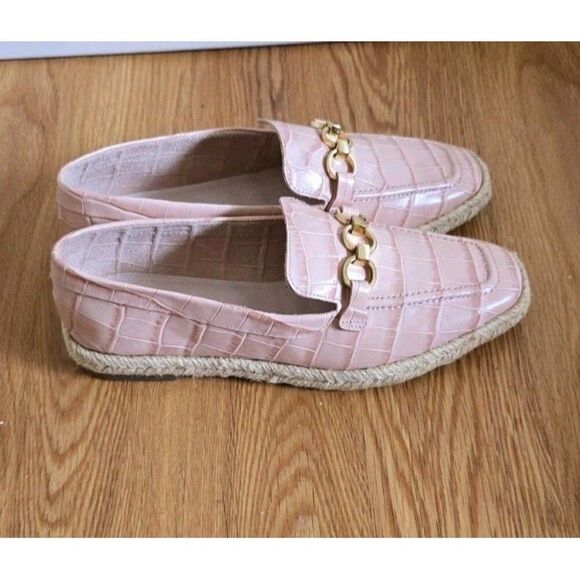 Schutz Patty Croc Embossed Espadrille Loafers Pink Women's Size 6.5 B - Picture 10 of 10